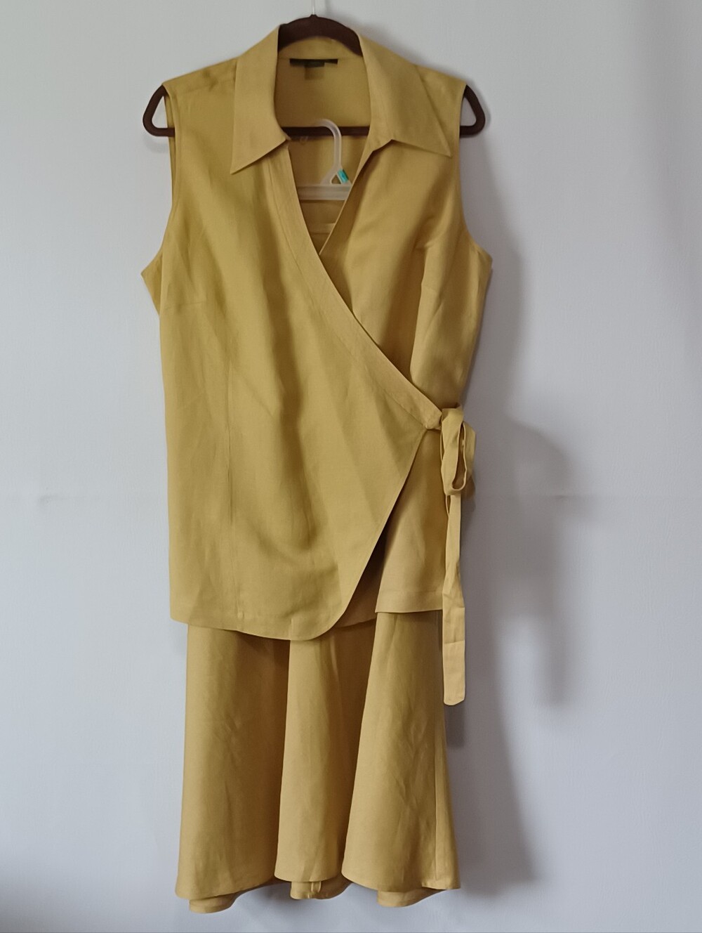 Ashley Stewart 2-Piece Sleeveless Wrap Tunoc & Skirt Set